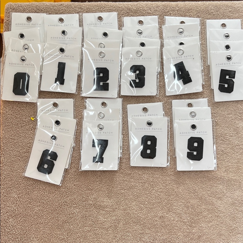 Black Adhesive Number Patches